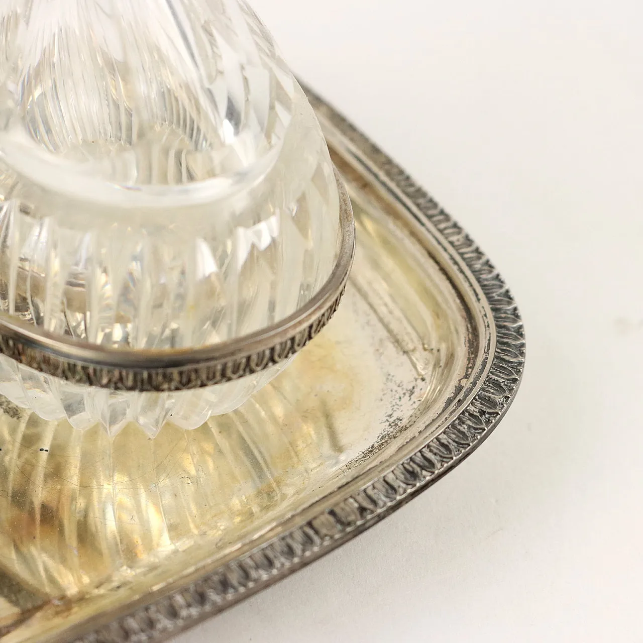 Oliera in argento e cristallo con greche di R. Miracoli, anni '50 6