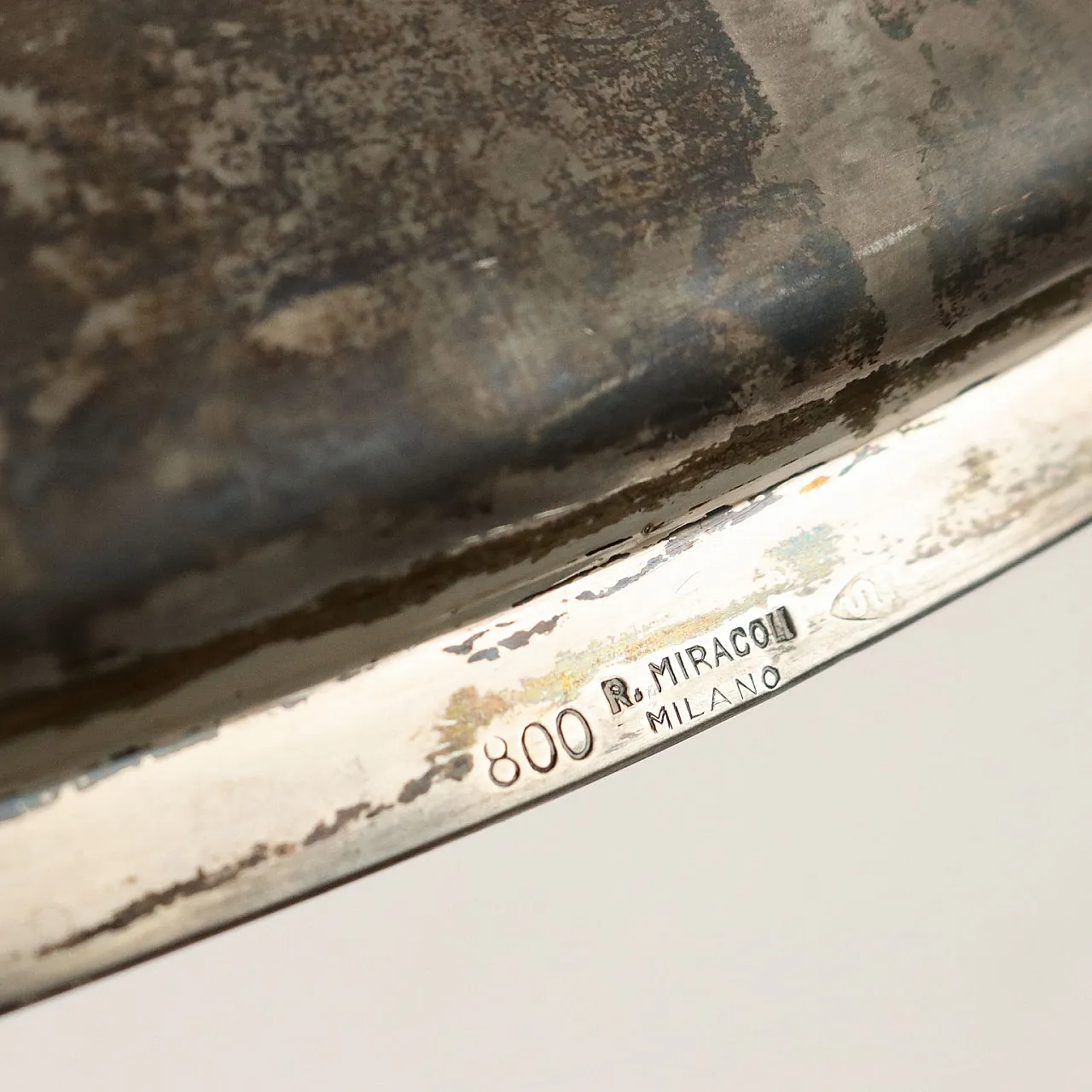 Oliera in argento e cristallo con greche di R. Miracoli, anni '50 7