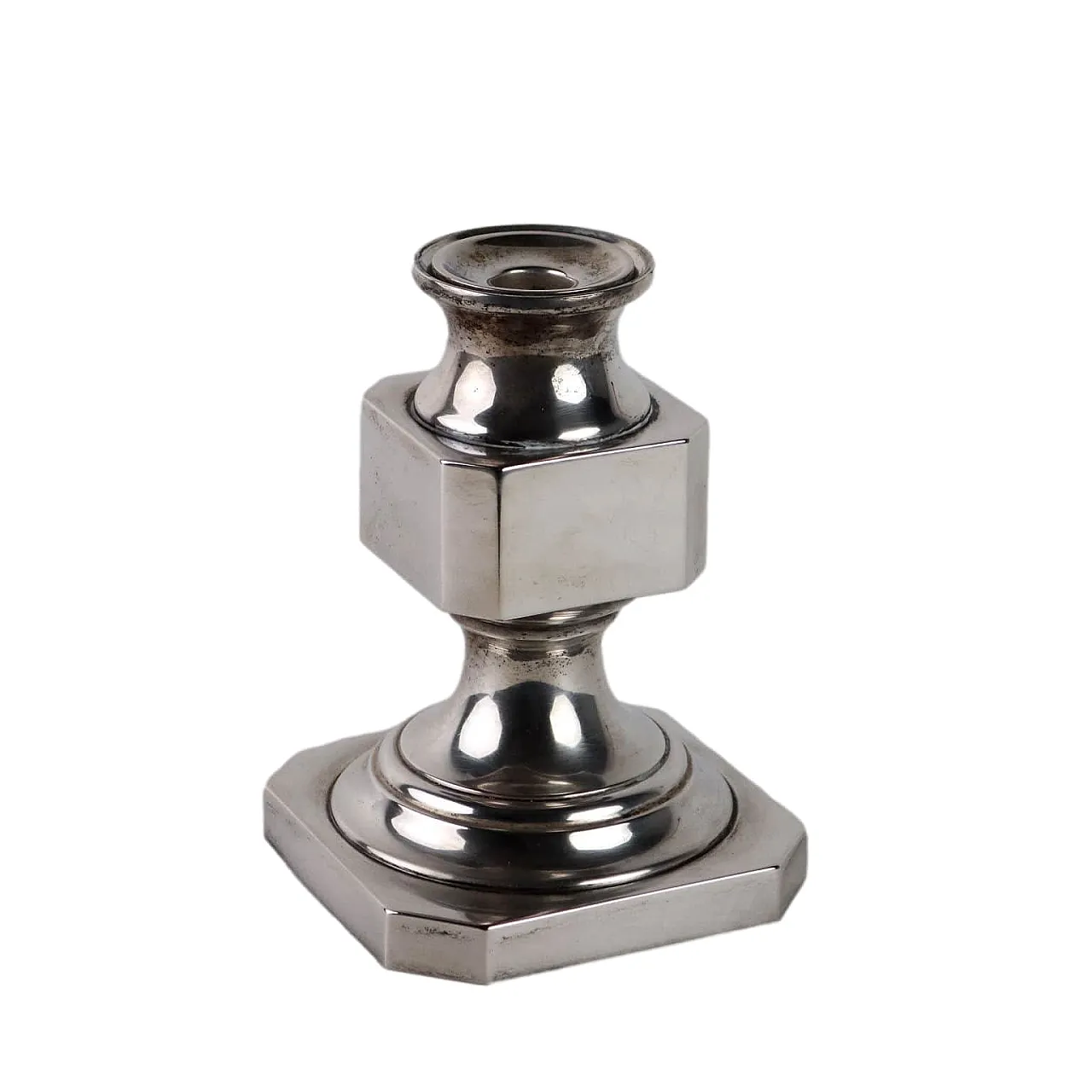 Silver candle holder by Calderoni, 20th century 1