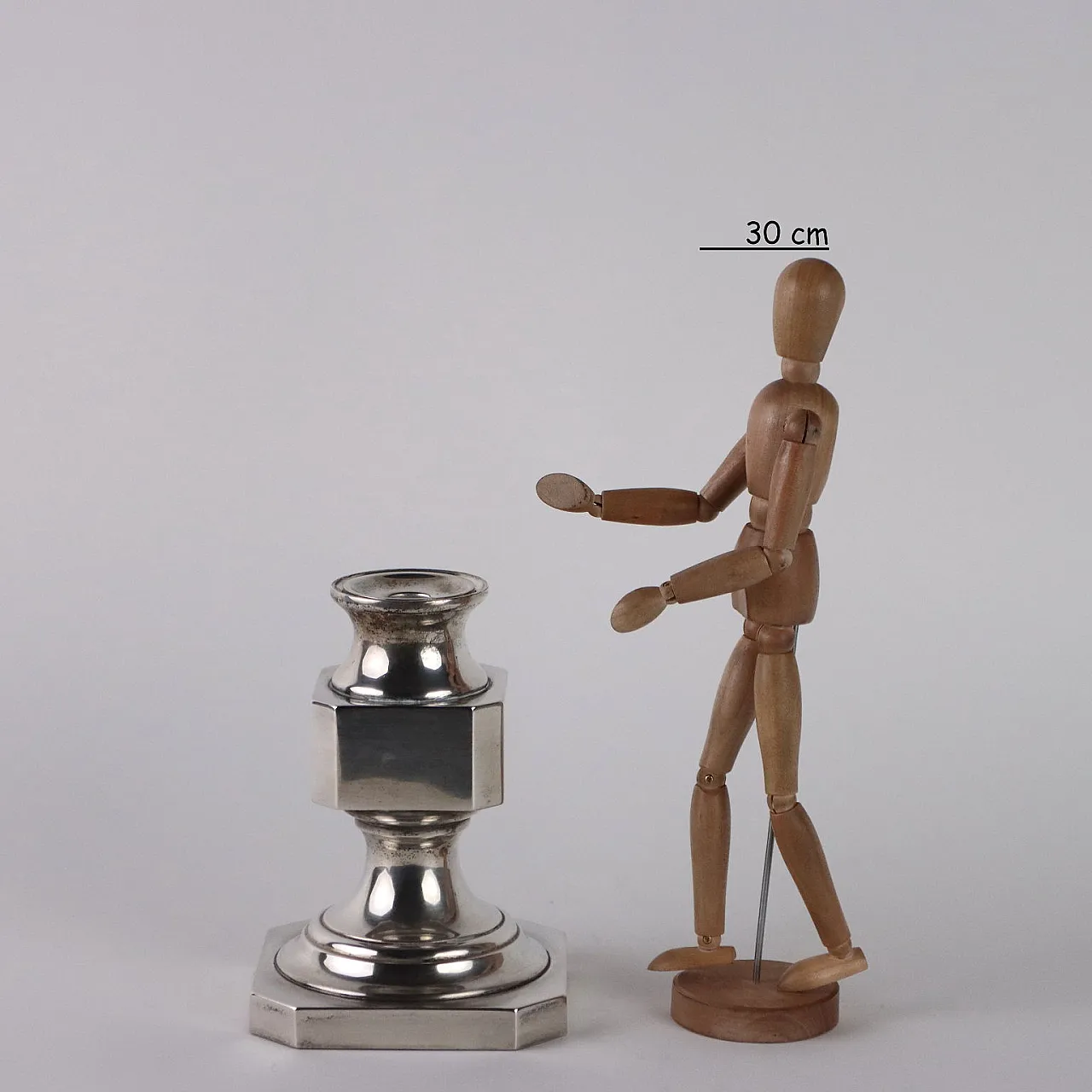 Silver candle holder by Calderoni, 20th century 2