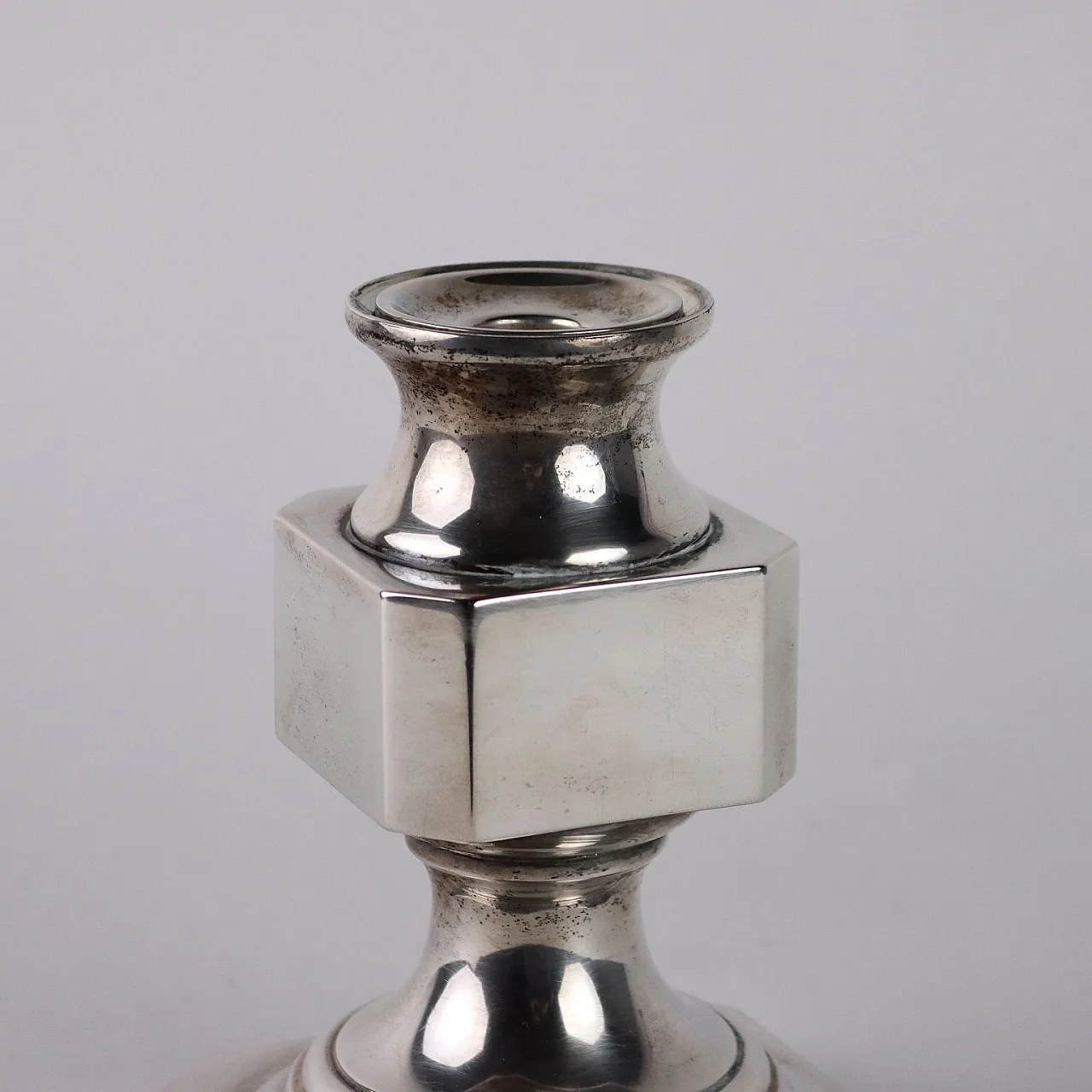 Silver candle holder by Calderoni, 20th century 3