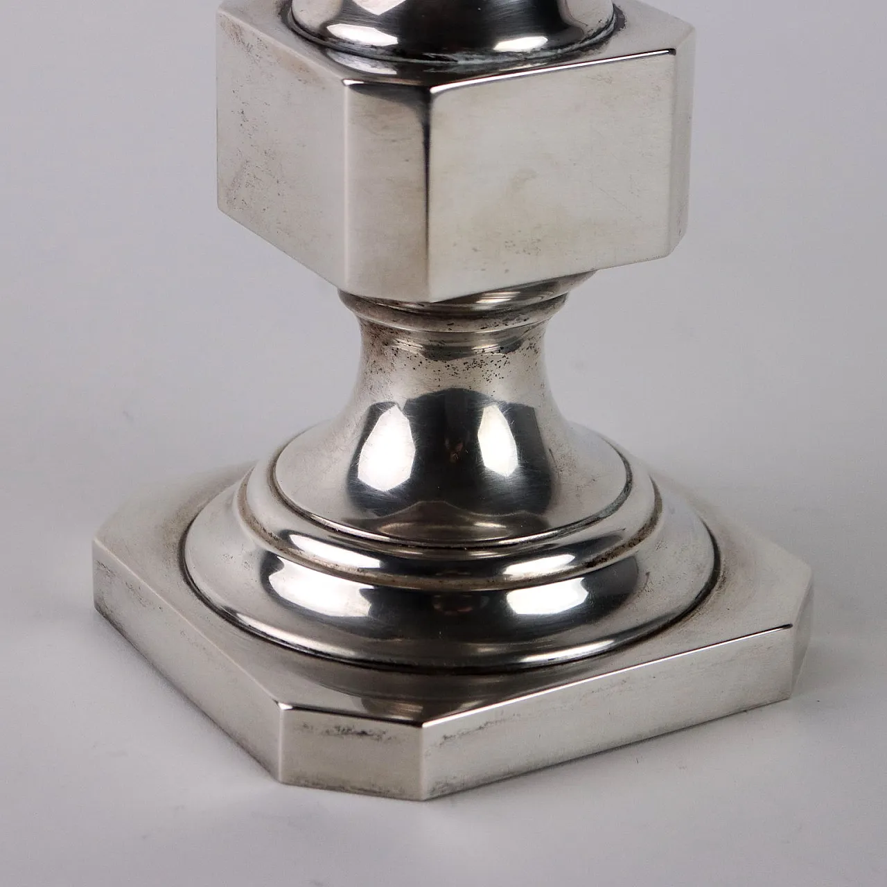 Silver candle holder by Calderoni, 20th century 4
