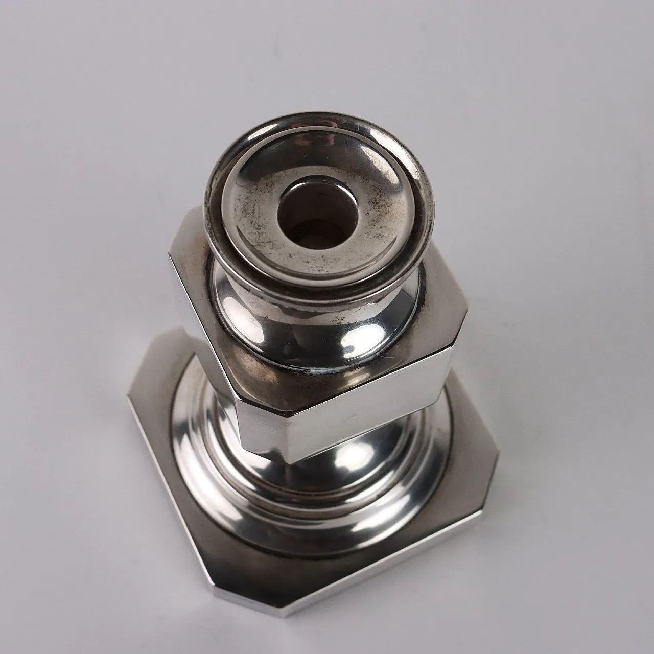 Silver candle holder by Calderoni, 20th century 5