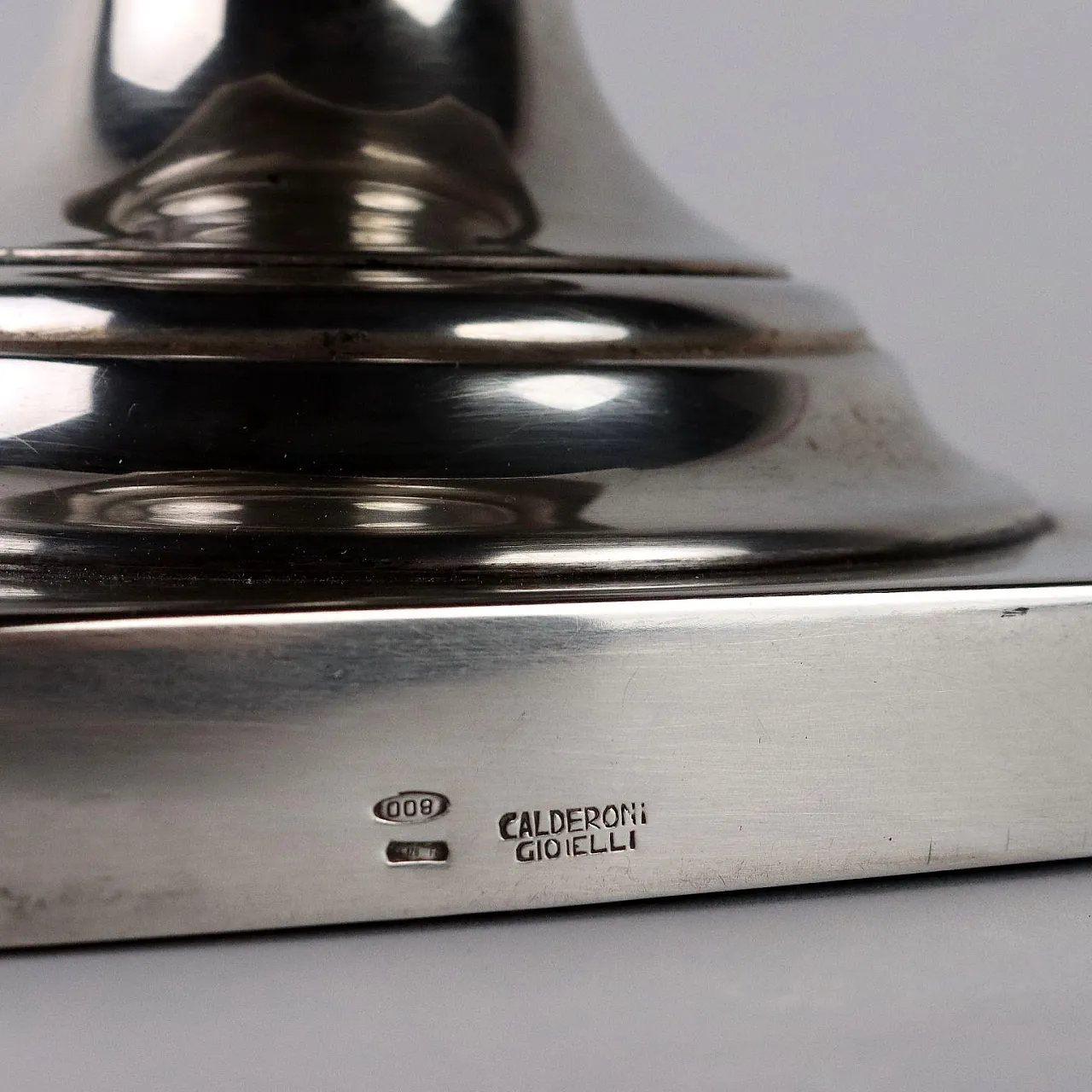 Silver candle holder by Calderoni, 20th century 7