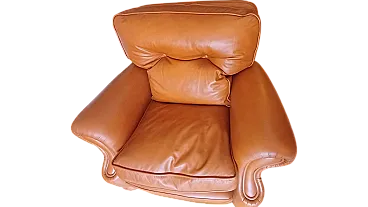 Sofa and pair of  leather armchairs, 60s