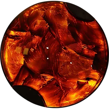 Round tray in turtle and brass effect lights, Italy, 70s