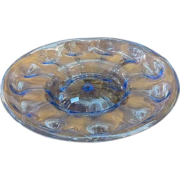 Piatto centrotavola Murano di Vittorio Zecchin blu, 1930