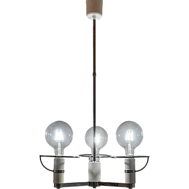Space Age chromed chandelier, Italy 70s