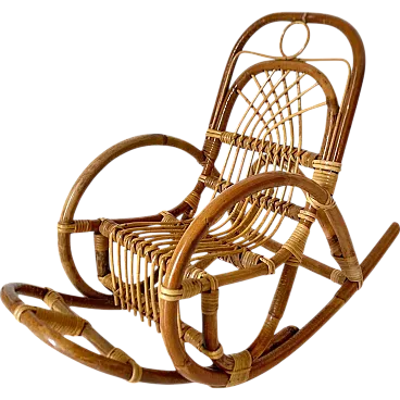 Sedie a dondolo per bambù, anni '60