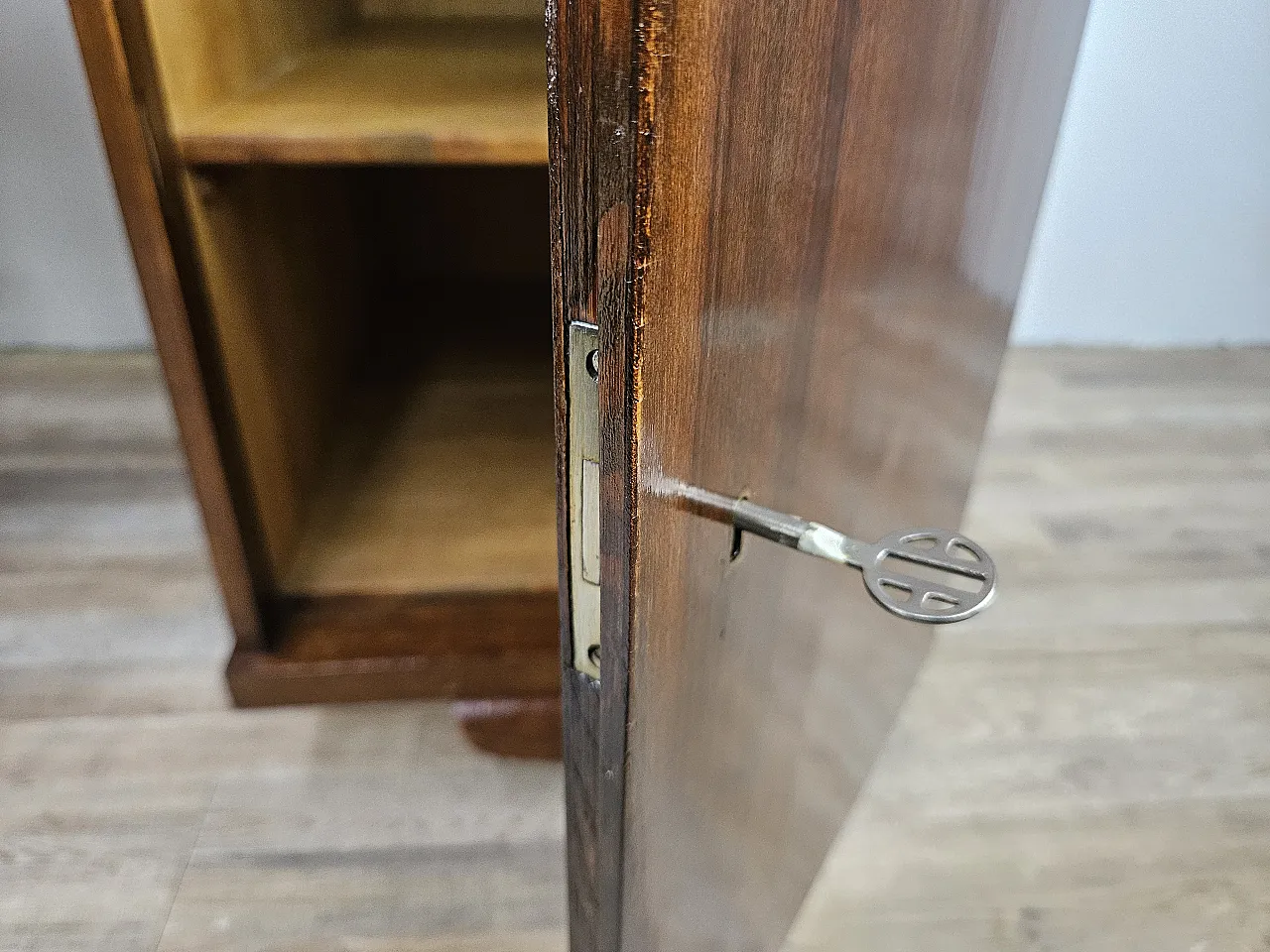 Open desk Art Decò in oak with drawers, 1930 20