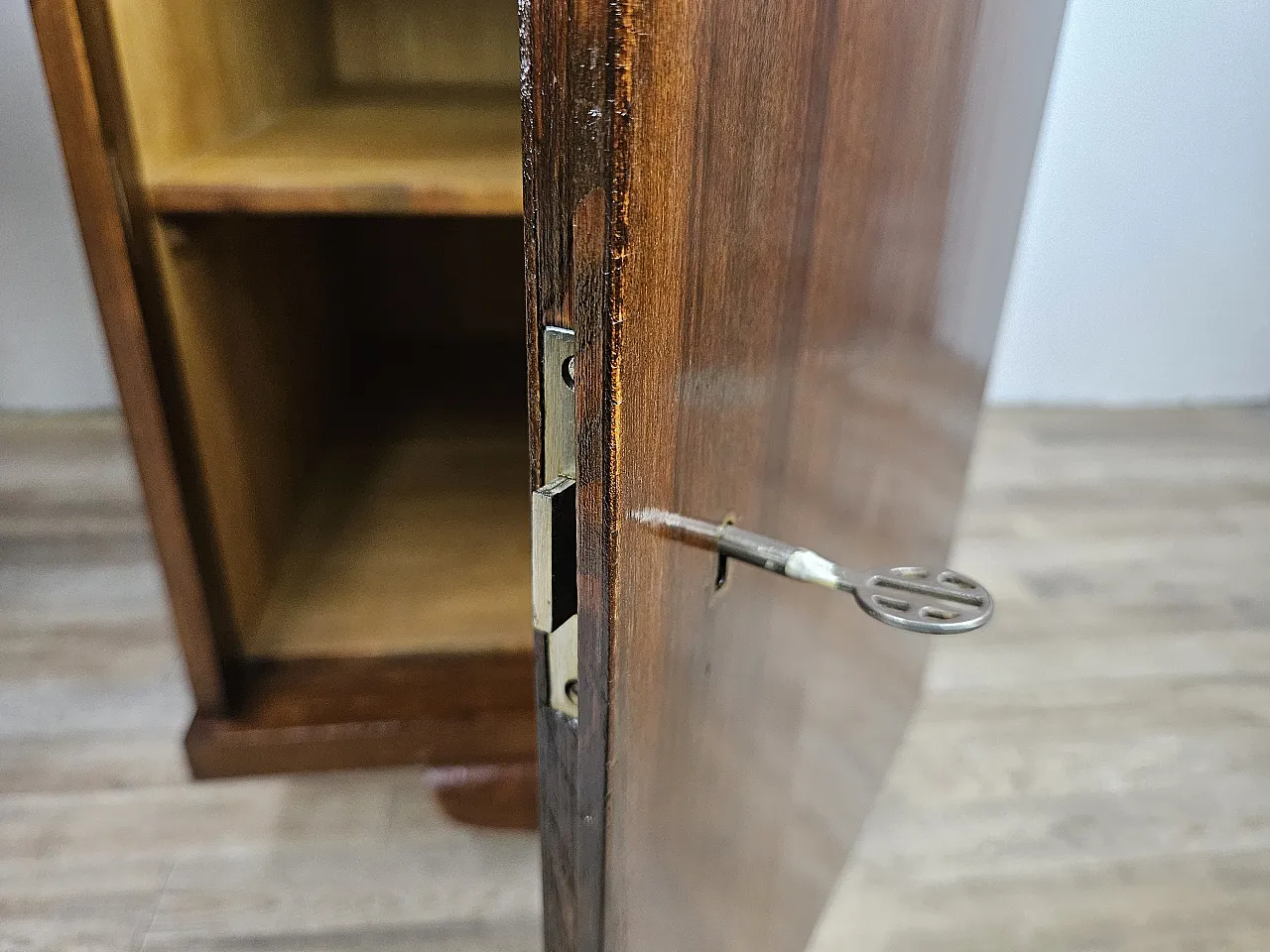 Open desk Art Decò in oak with drawers, 1930 21