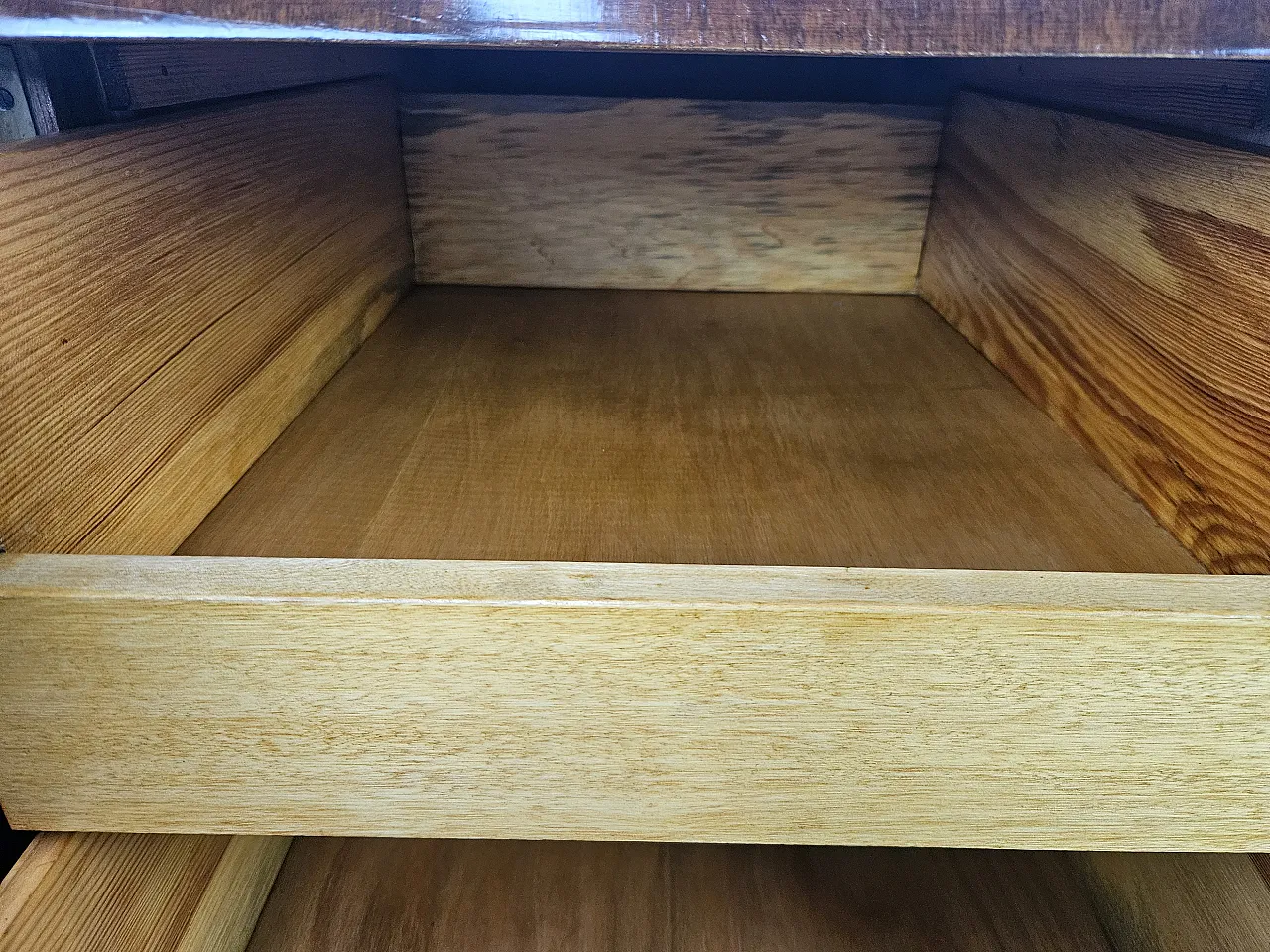 Open desk Art Decò in oak with drawers, 1930 27