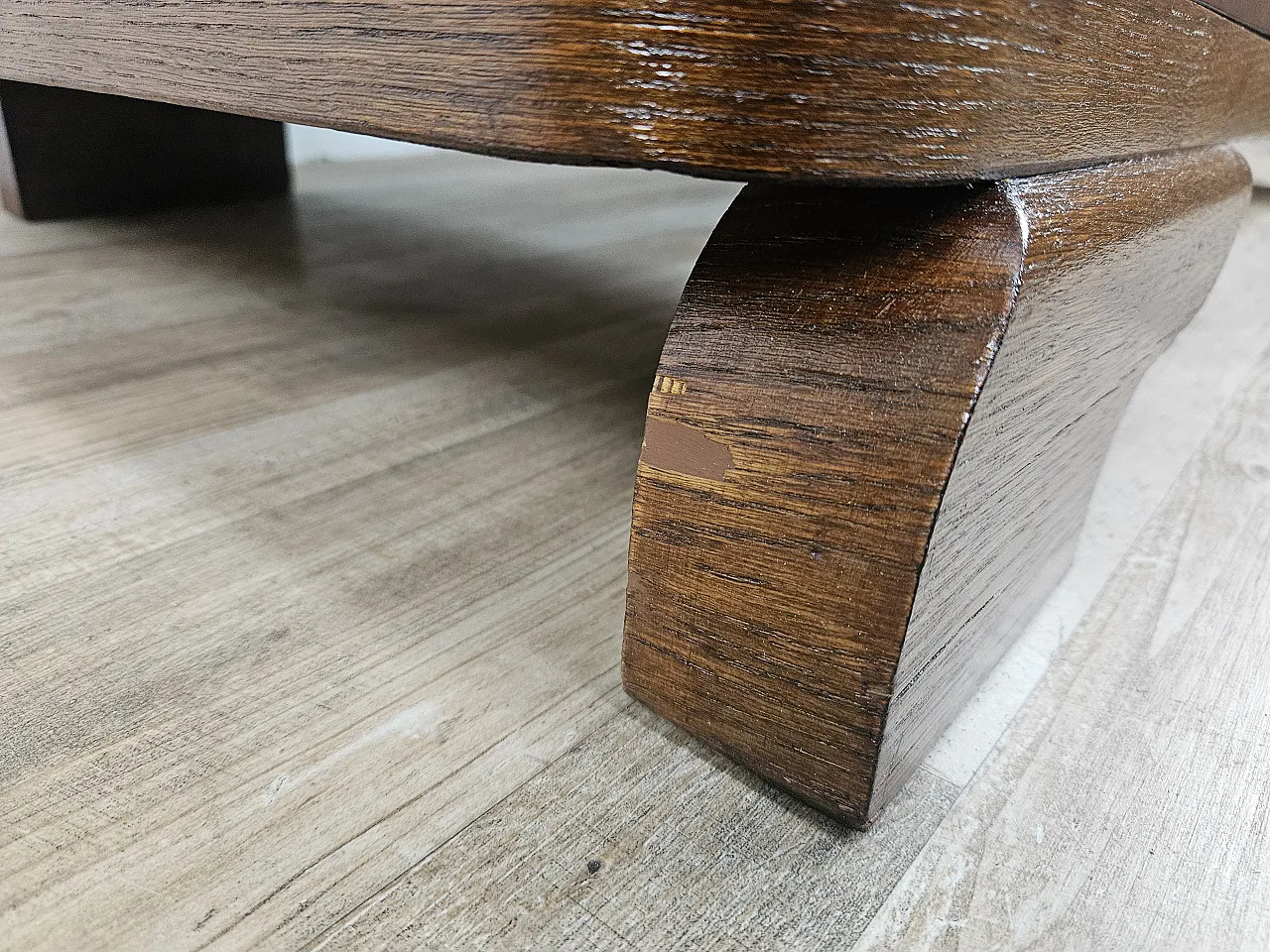 Open desk Art Decò in oak with drawers, 1930 34