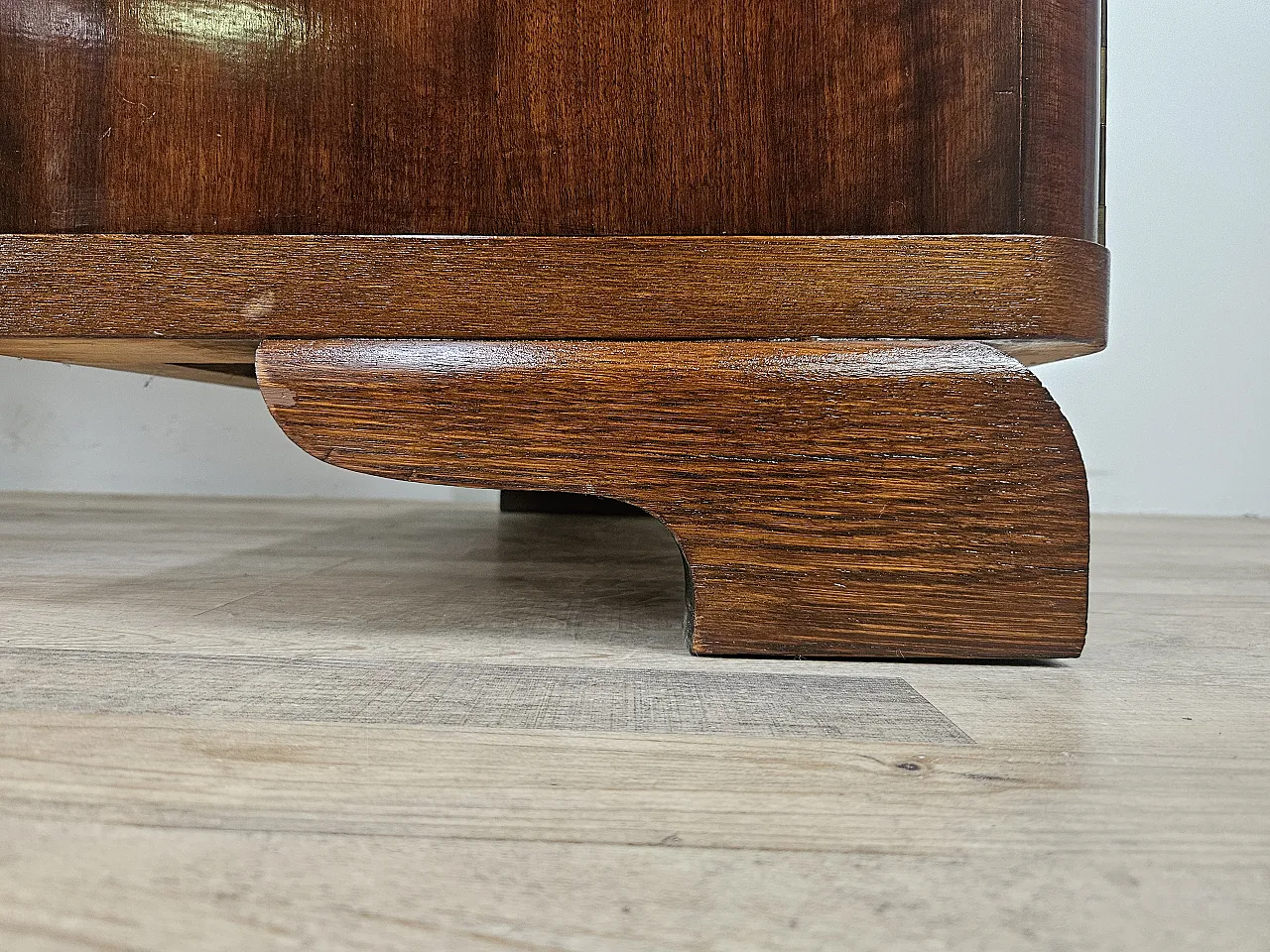 Open desk Art Decò in oak with drawers, 1930 35