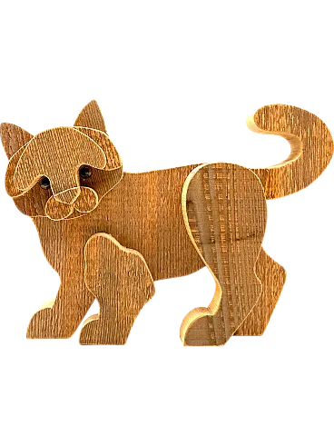 Bottega Michelangeli, Cat Wood Sculpture, Orvieto Italy 1970s