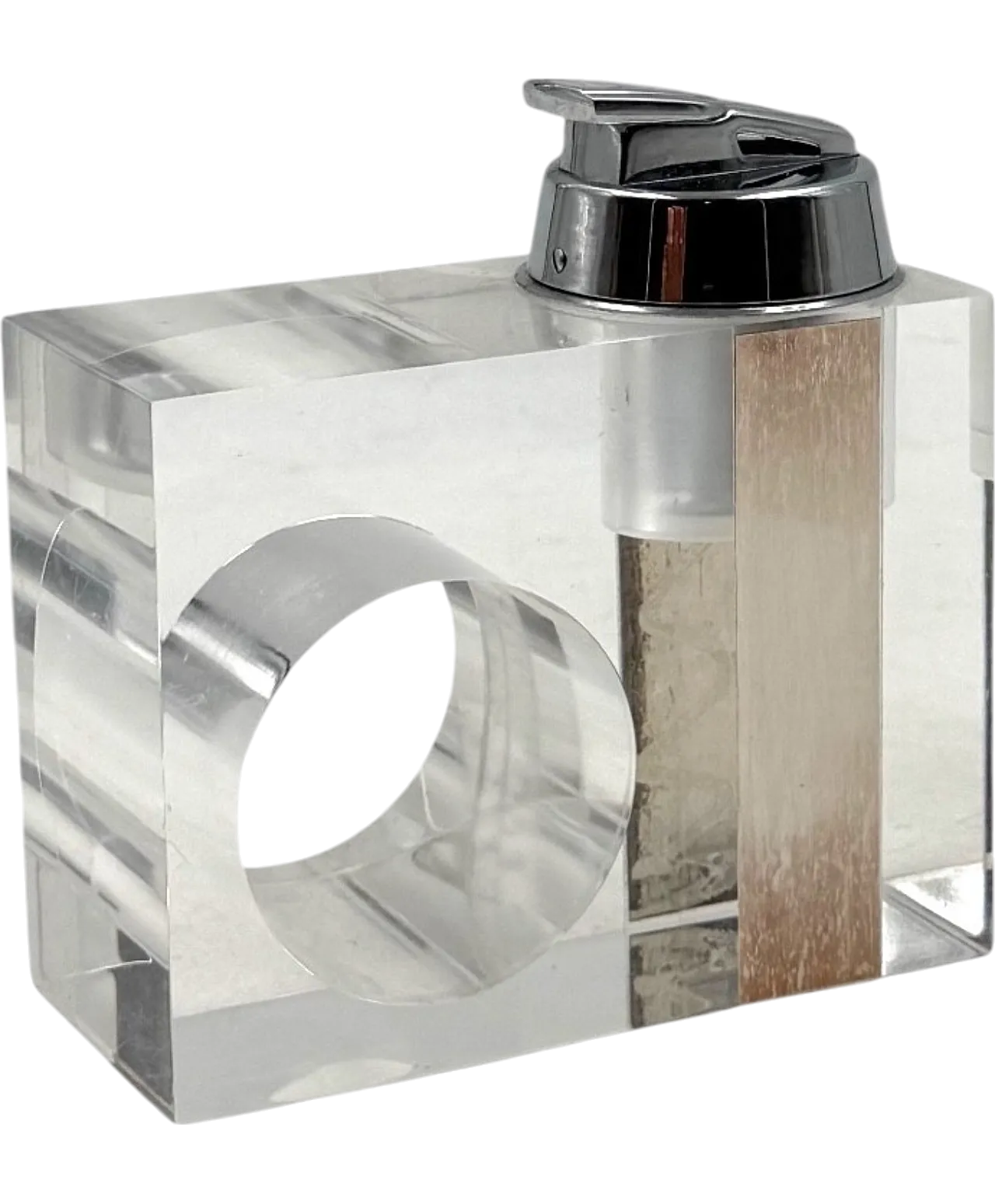 Accendino da tavolo in lucite trasparente Space Age, Italia, anni '70 14