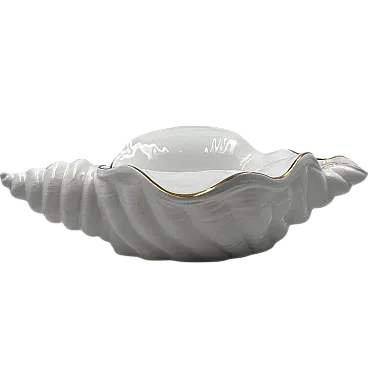 Hollywood Regency Great Ceramic Shell Sculpture, Italy 1970s