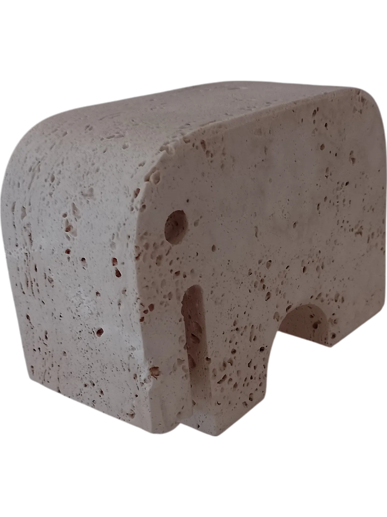 "Elephant" book holder in travertine, 70s 4