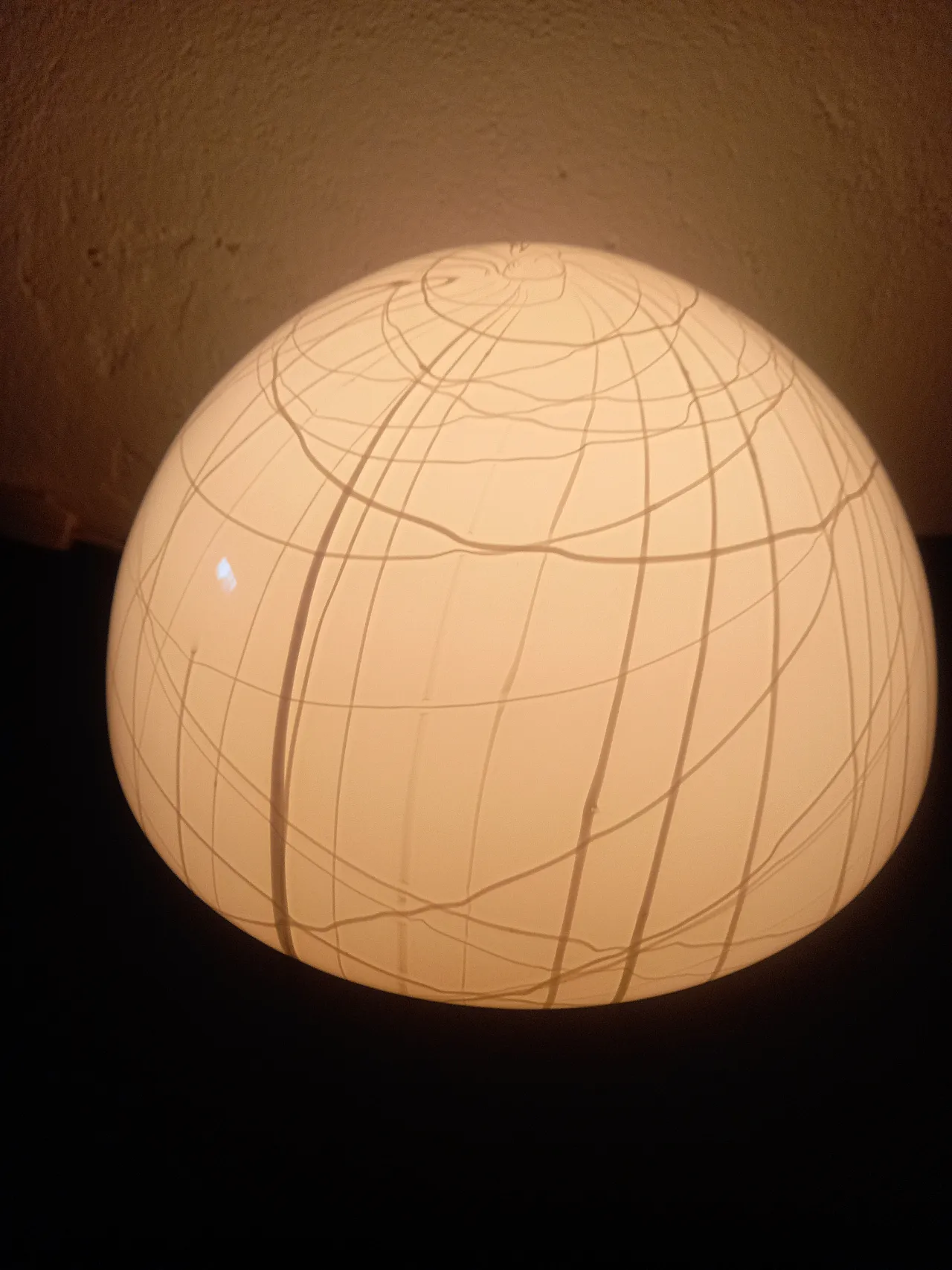 Glass table lamp and travertine, 90s 7