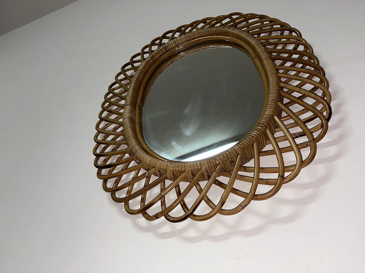Specchio vimini di Franco Albini per Bonacina, anni '70 6