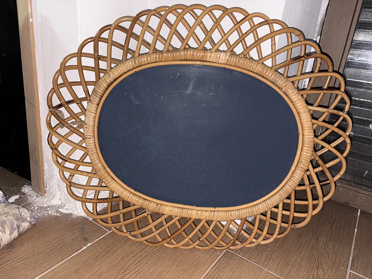 Specchio vimini di Franco Albini per Bonacina, anni '70 7