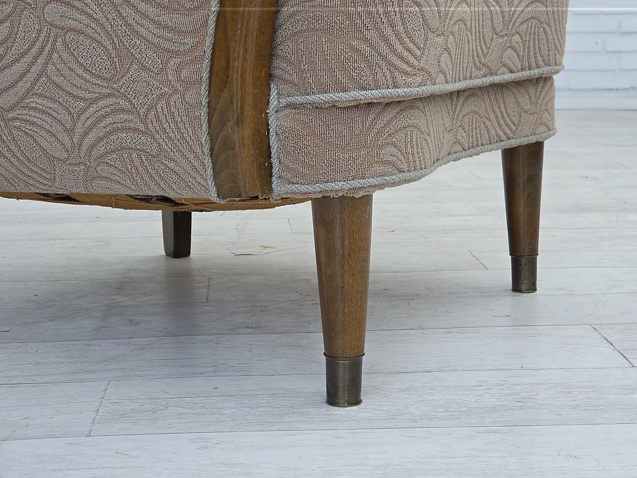 Danish armchair by Slagelse Møbelværk, blend wool fabric. 1960s 2