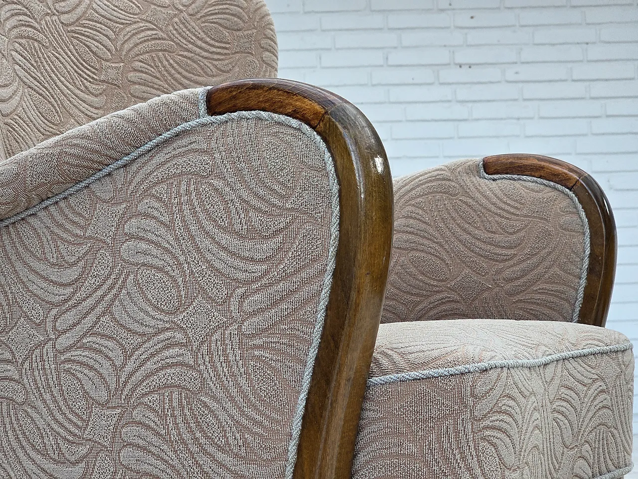 Danish armchair by Slagelse Møbelværk, blend wool fabric. 1960s 3