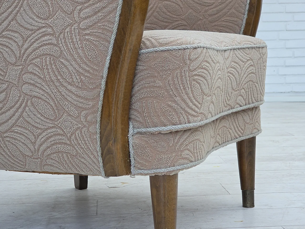 Danish armchair by Slagelse Møbelværk, blend wool fabric. 1960s 4