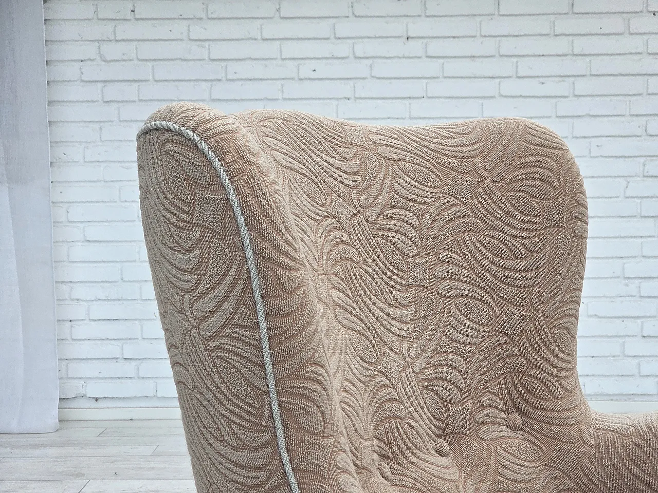 Danish armchair by Slagelse Møbelværk, blend wool fabric. 1960s 5