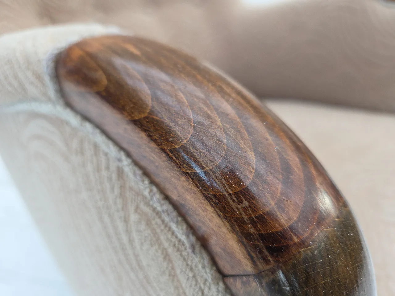 Danish armchair by Slagelse Møbelværk, blend wool fabric. 1960s 7