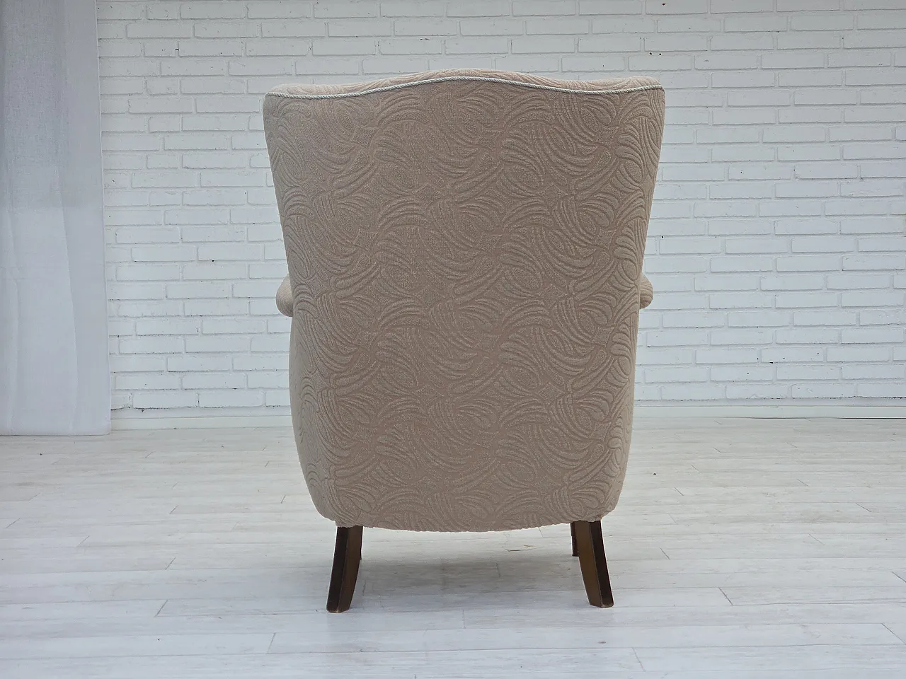 Danish armchair by Slagelse Møbelværk, blend wool fabric. 1960s 14