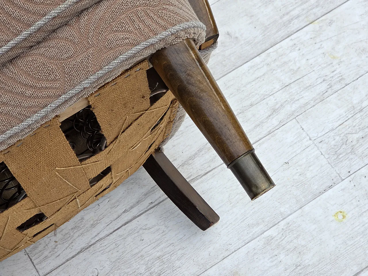 Danish armchair by Slagelse Møbelværk, blend wool fabric. 1960s 20