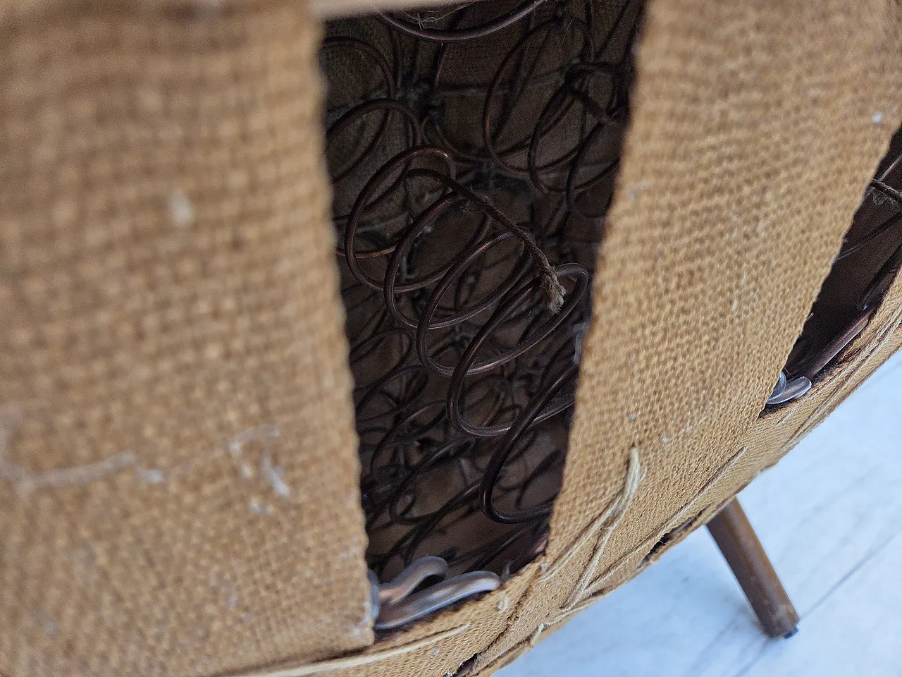 Danish armchair velour, beech wood, original, 1960s 22