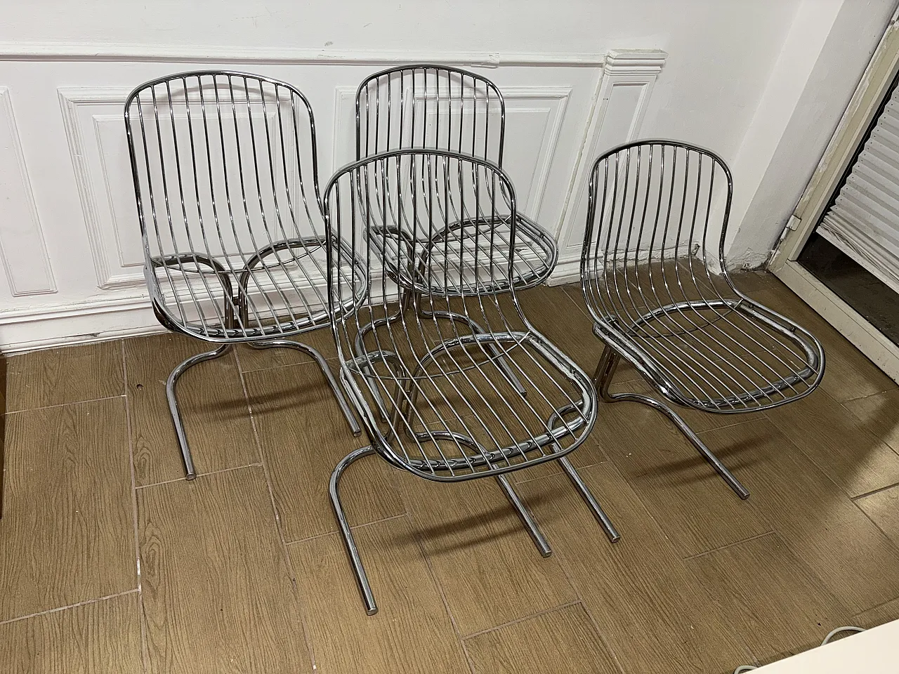 4 Sedie radio freccia di Gastone Rinaldi, anni '70 1