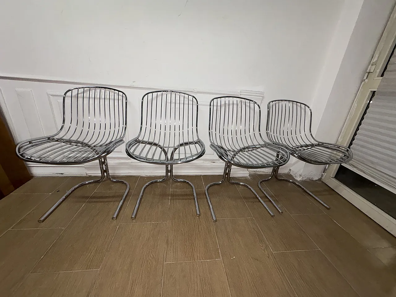 4 Sedie radio freccia di Gastone Rinaldi, anni '70 4