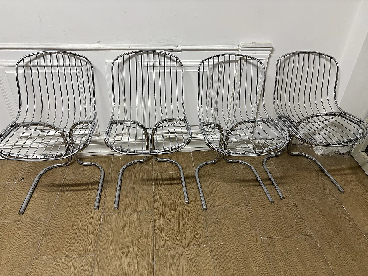 4 Sedie radio freccia di Gastone Rinaldi, anni '70 5