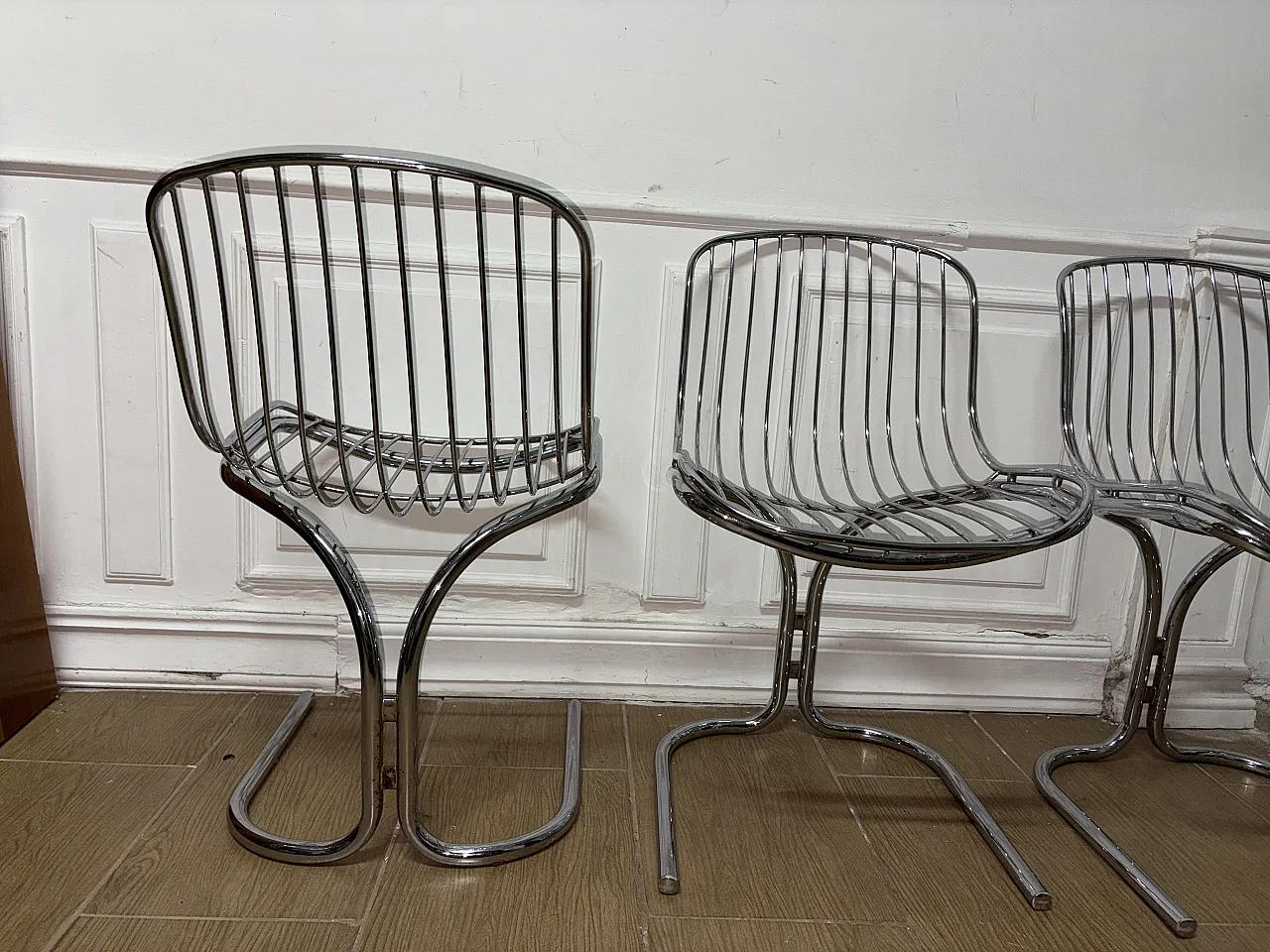 4 Sedie radio freccia di Gastone Rinaldi, anni '70 8