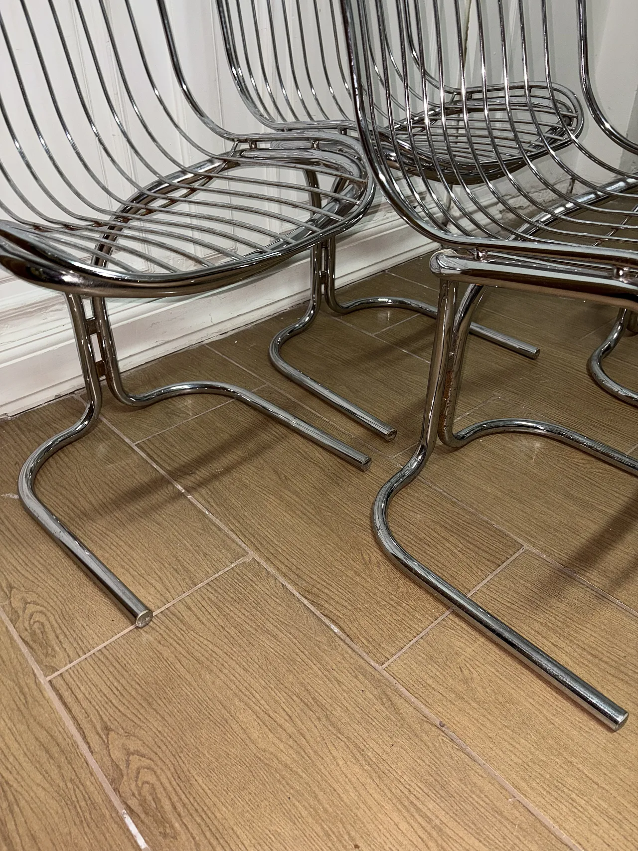 4 Sedie radio freccia di Gastone Rinaldi, anni '70 10