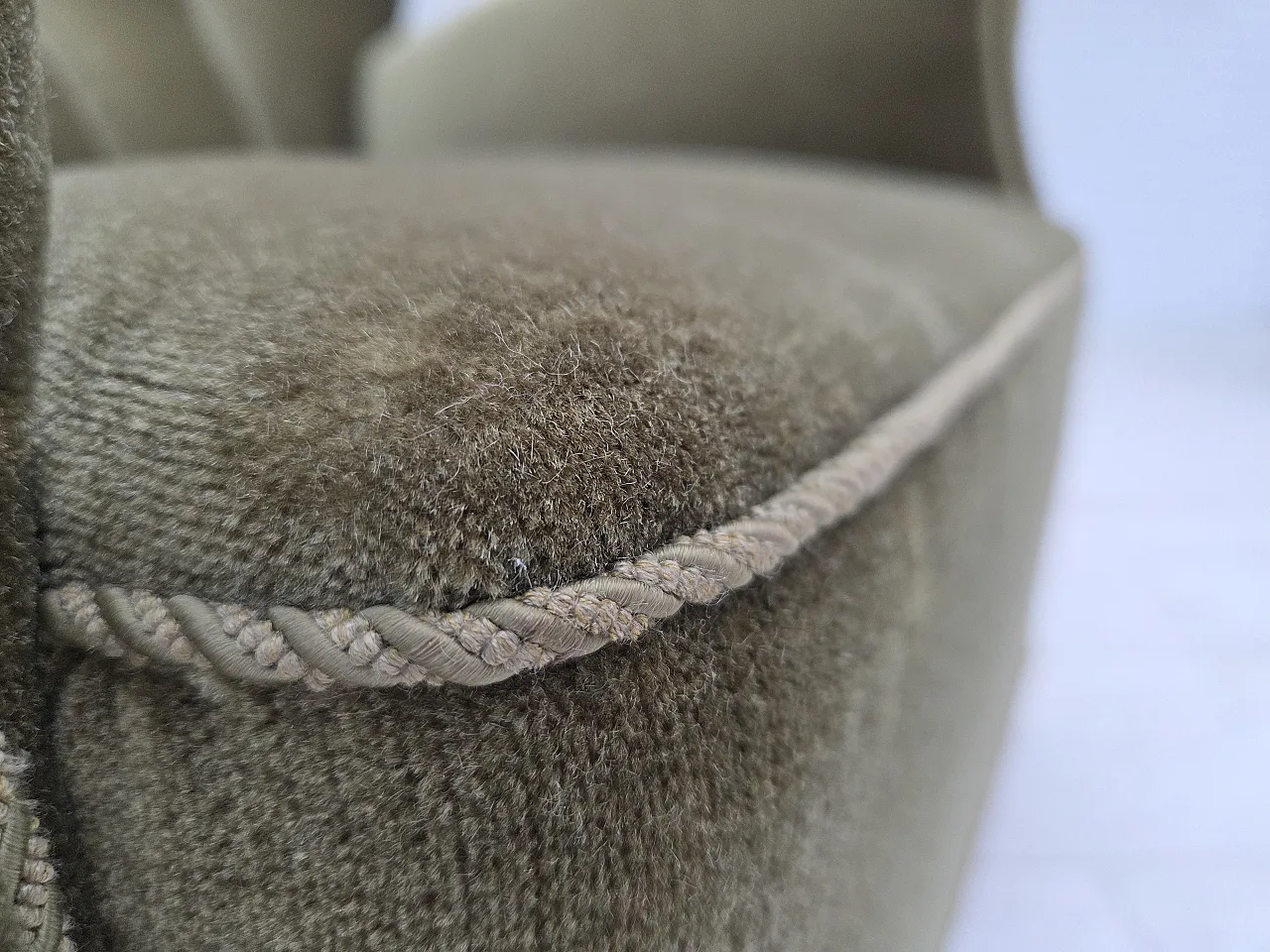 Danish relax armchair dark green velour, 1960s 5