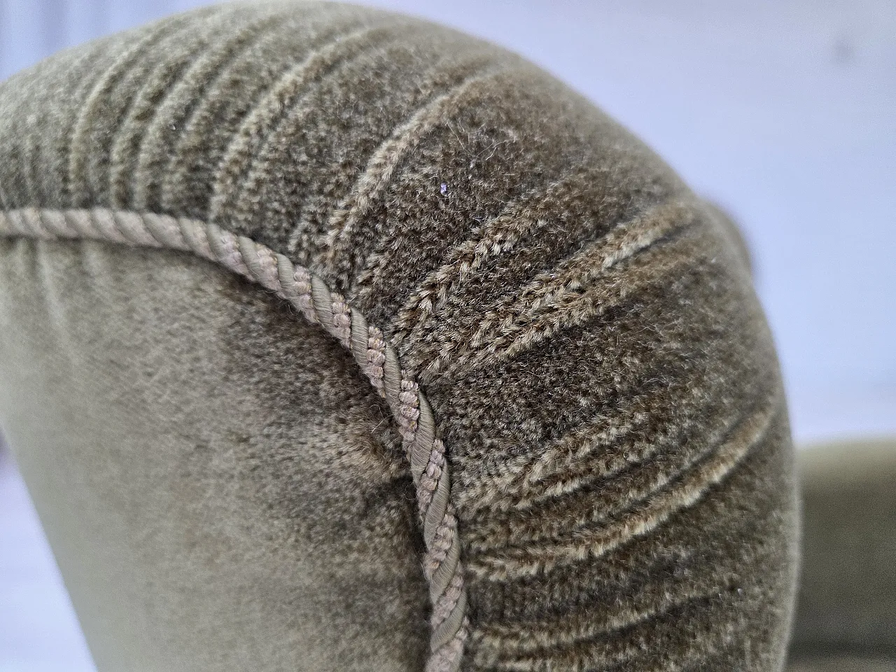 Danish relax armchair dark green velour, 1960s 6