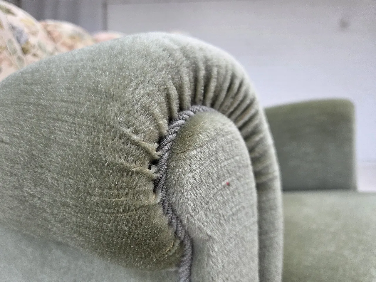 Danish relax armchair, green velour, 1970s 9