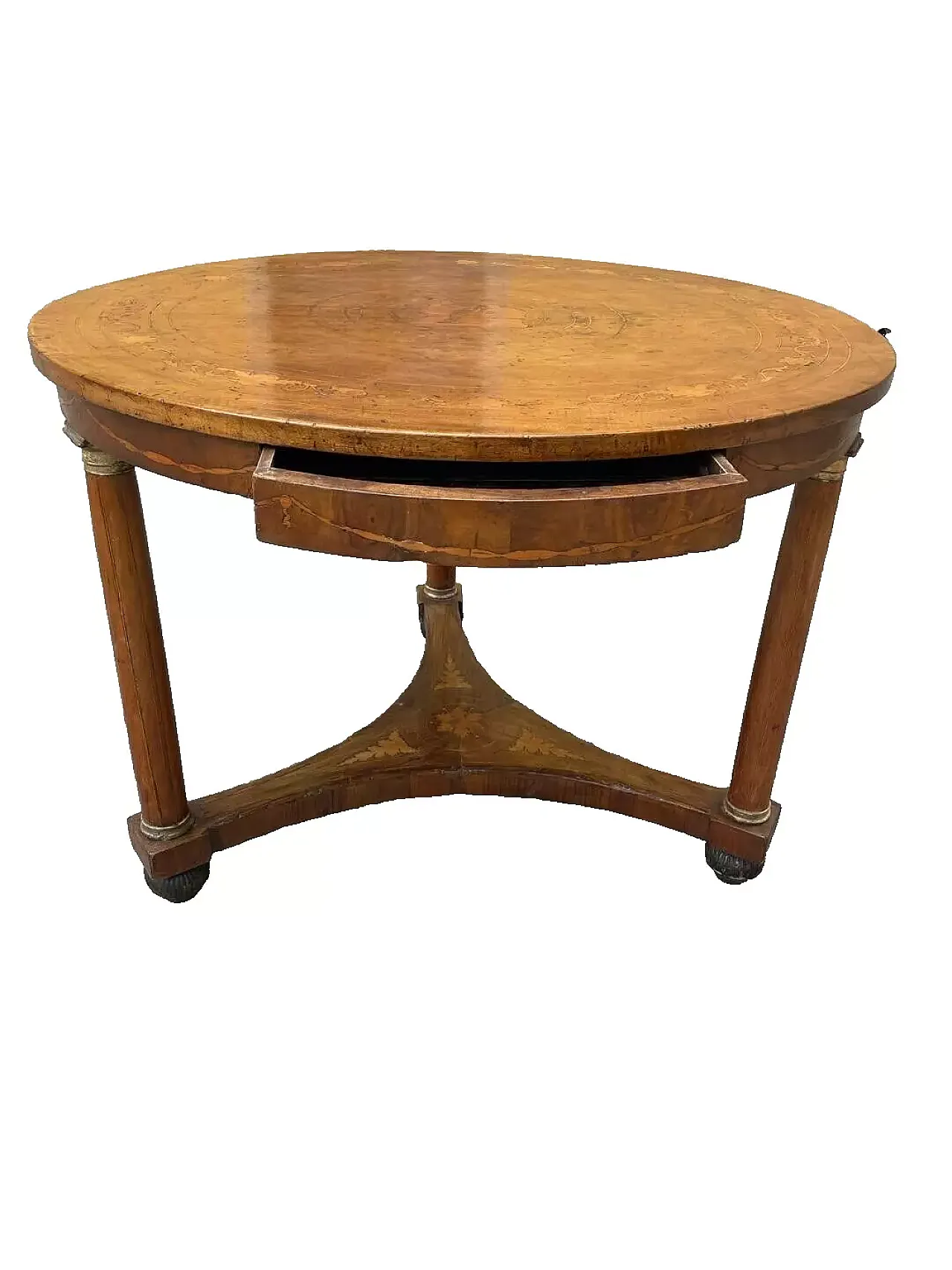 Inlaid Empire round table, early 19th century 3