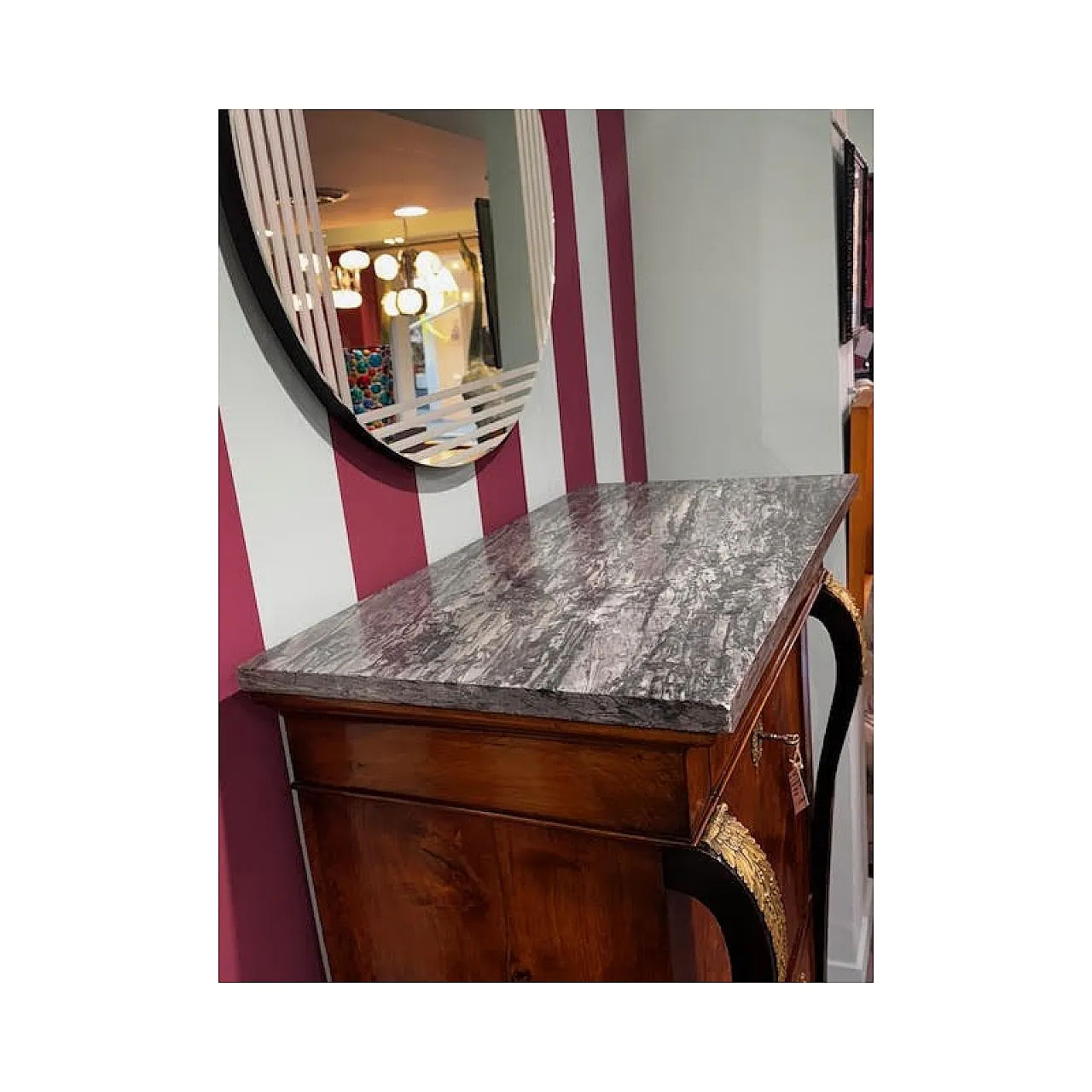 Secretaire in noce e piuma di noce, metà '800 2