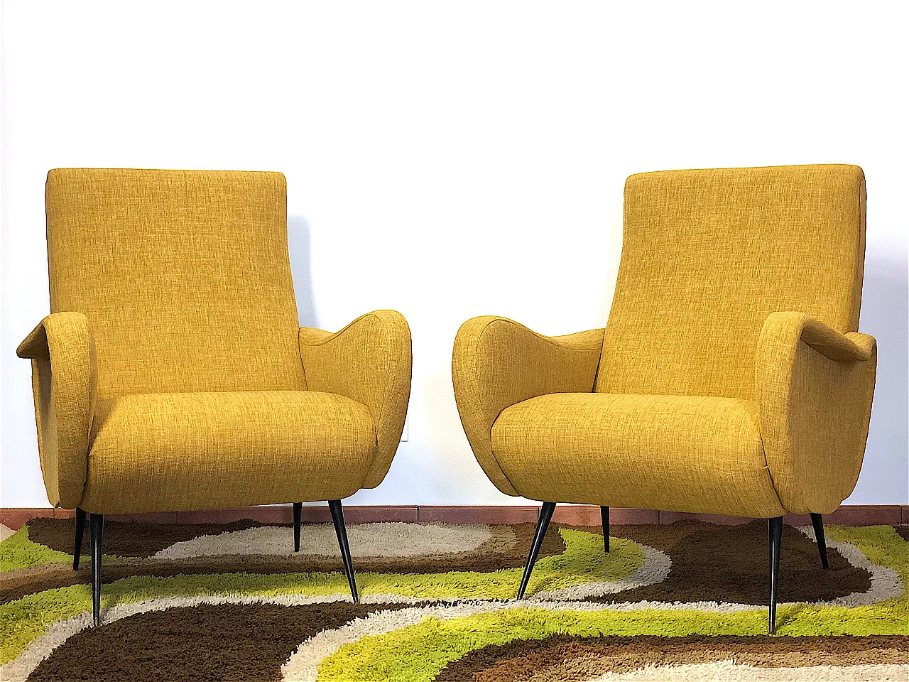 Pair of Lady armchairs in Marco Zanuzo style, 50s 3