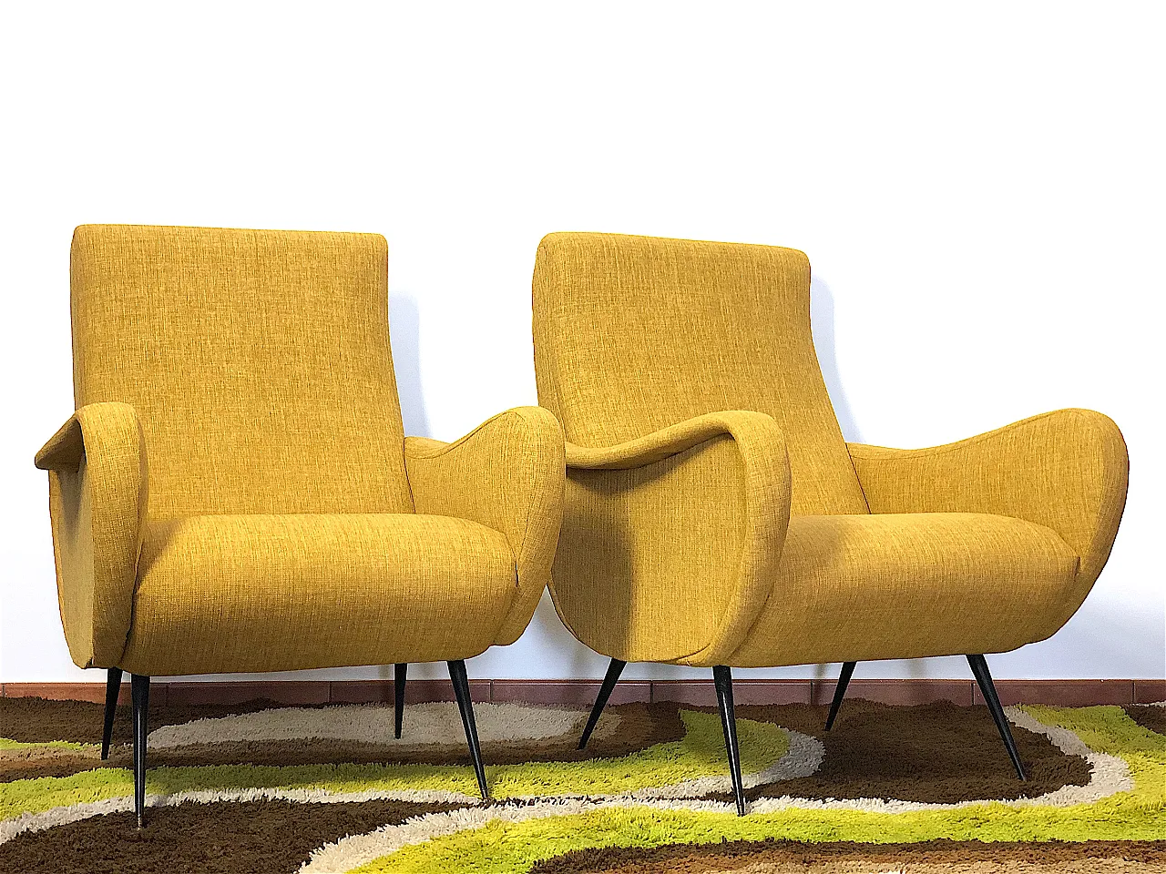 Pair of Lady armchairs in Marco Zanuzo style, 50s 4