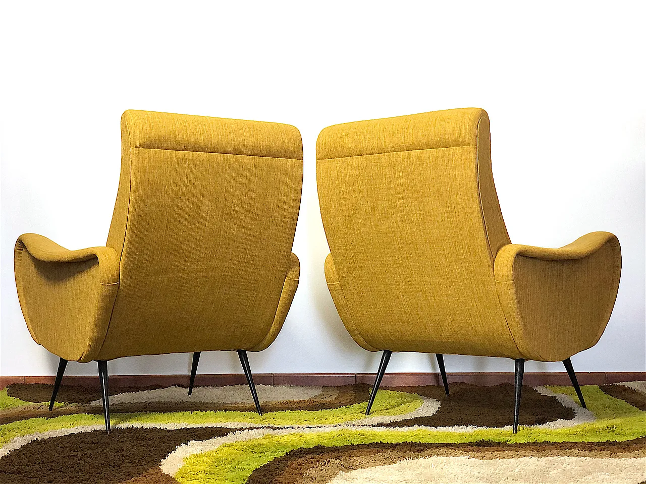 Pair of Lady armchairs in Marco Zanuzo style, 50s 9
