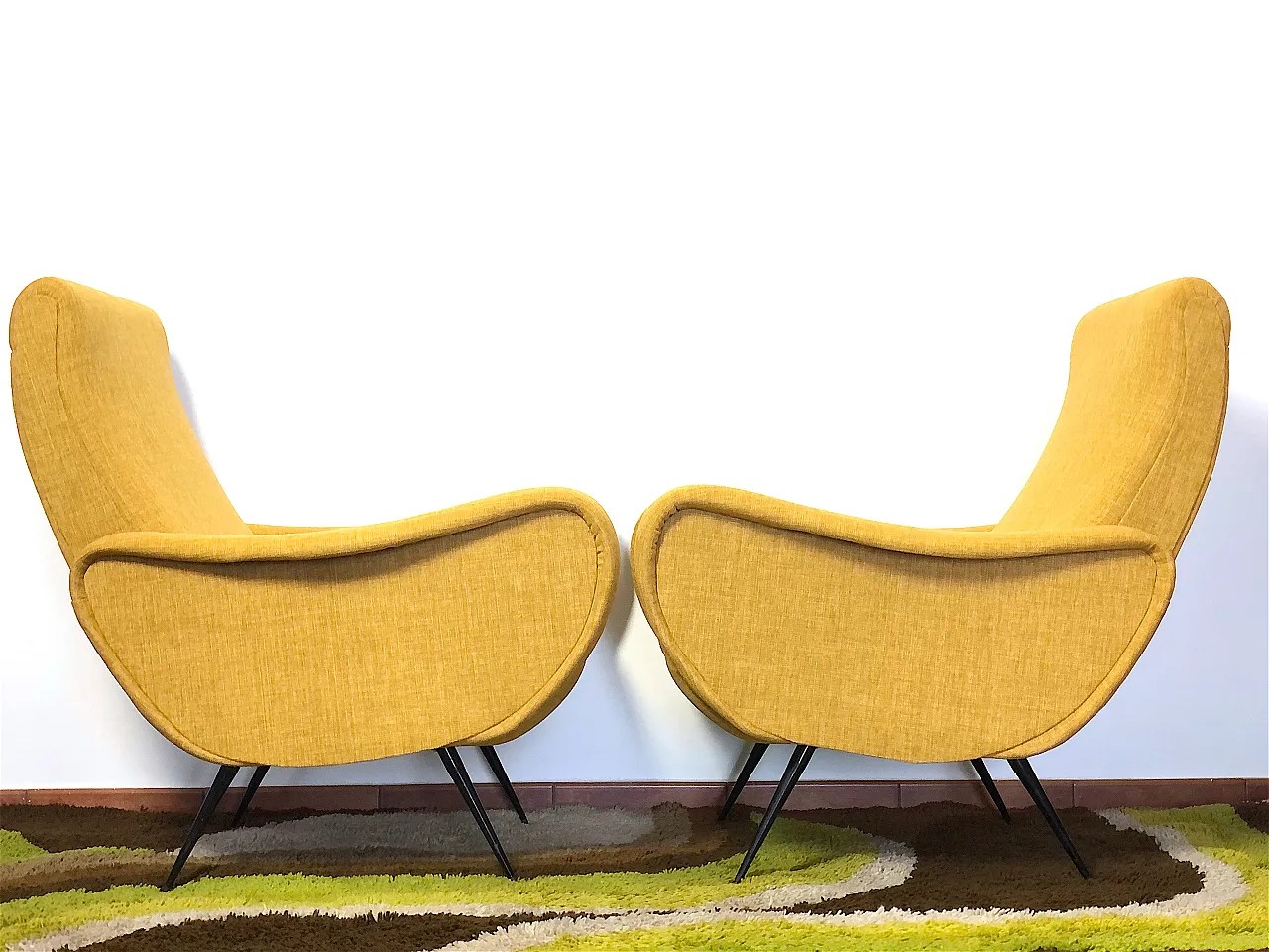 Pair of Lady armchairs in Marco Zanuzo style, 50s 11