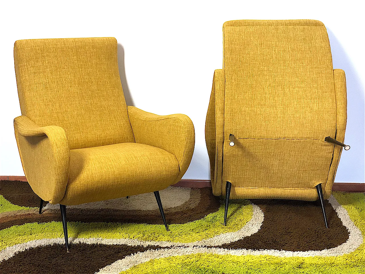 Pair of Lady armchairs in Marco Zanuzo style, 50s 13