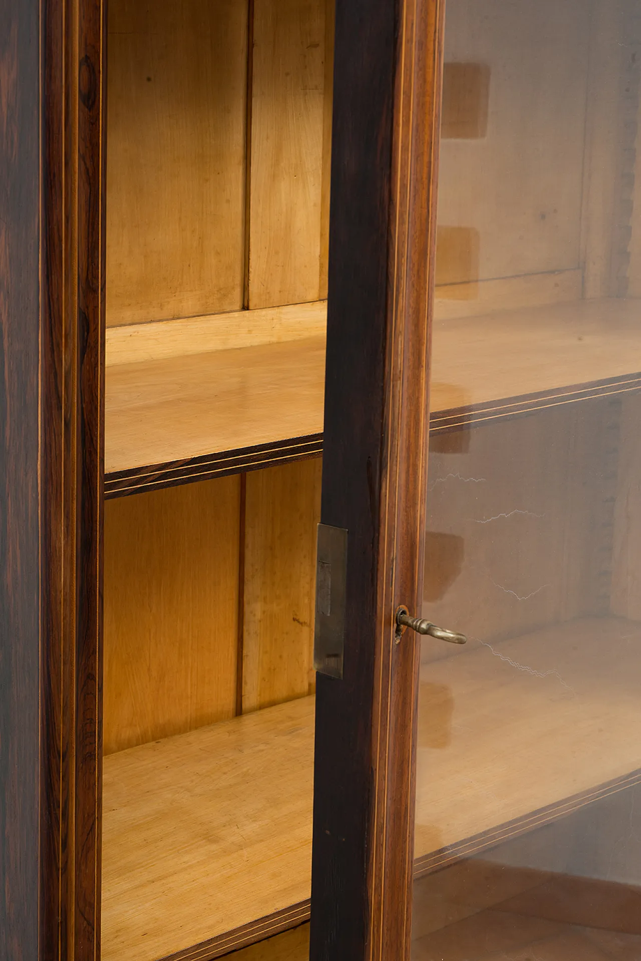 French showcase in precious exotic woods, 19th century 3