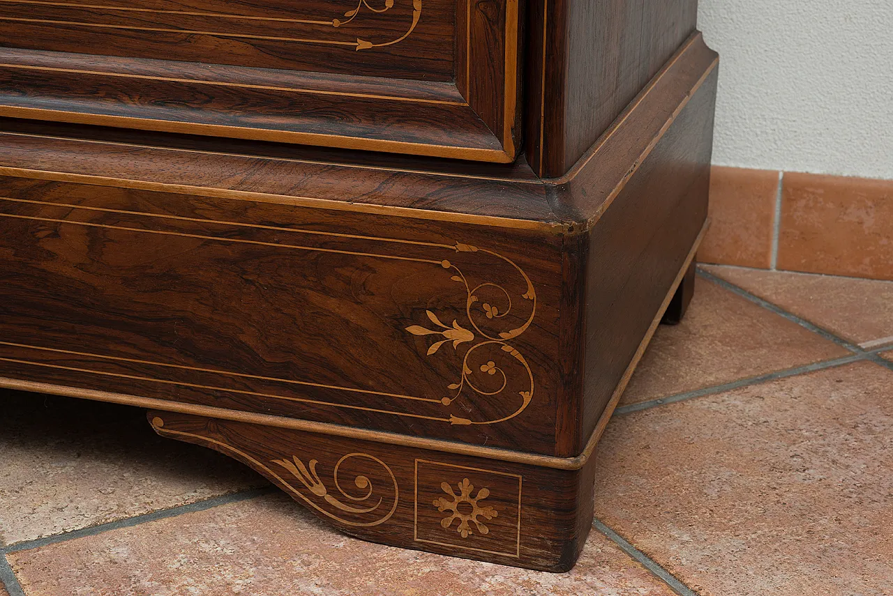 French showcase in precious exotic woods, 19th century 5